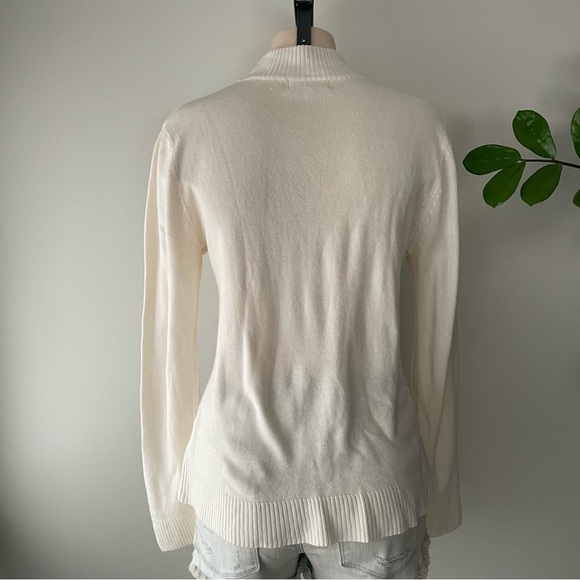 Vintage Tradition Embroidered Floral Funnel Neck Knit Sweater Size Medium - Picture 4 of 8